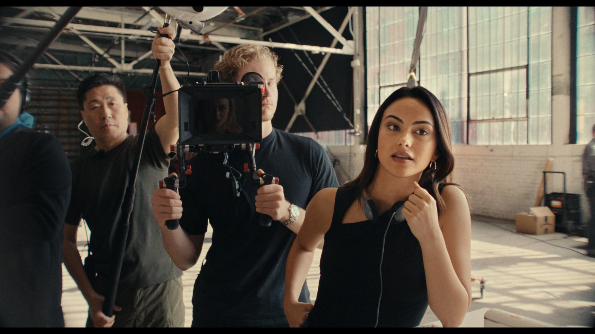 Camila Mendes on the Idiotka set
